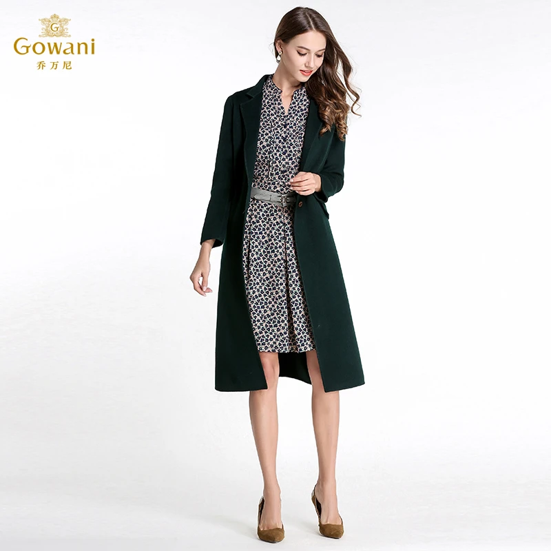 乔万尼冬季毛呢外套女中长款韩版女装新款纯色大码保暖羊毛呢大衣