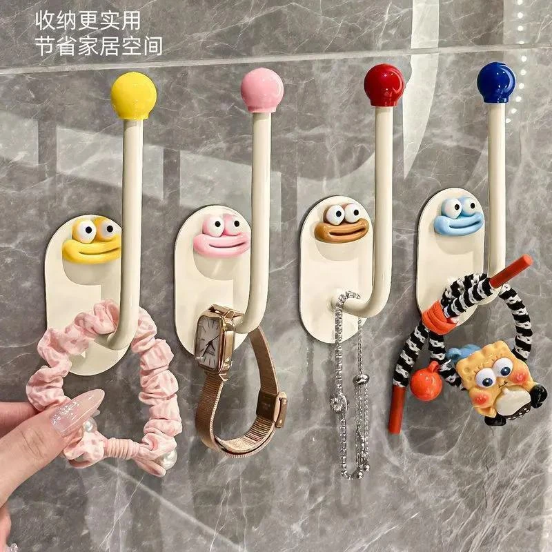 发圈发箍粘钩卫生间收纳架发夹皮筋头绳挂钩首饰品发绳收纳架塑料
