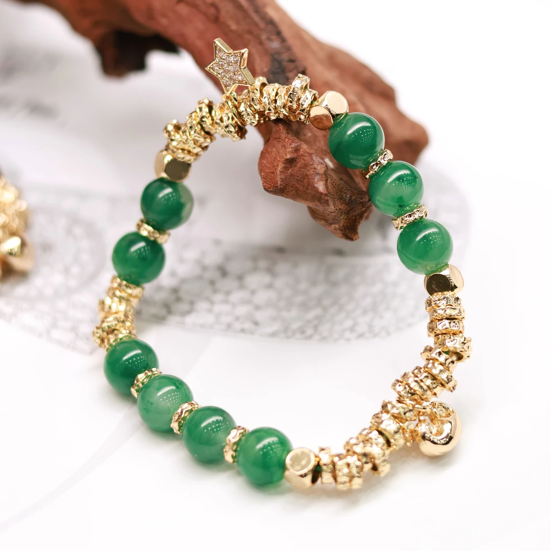 钱多多|天然非洲翠盘缠手串|颜色深浅请备注|多样性发货 发其一|