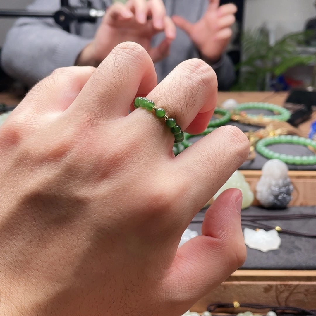 和田玉（碧玉）未镶嵌戒圈