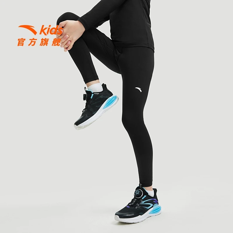 安踏儿童男童针织打底裤2025秋季新款透气舒适亲肤速干训练长裤