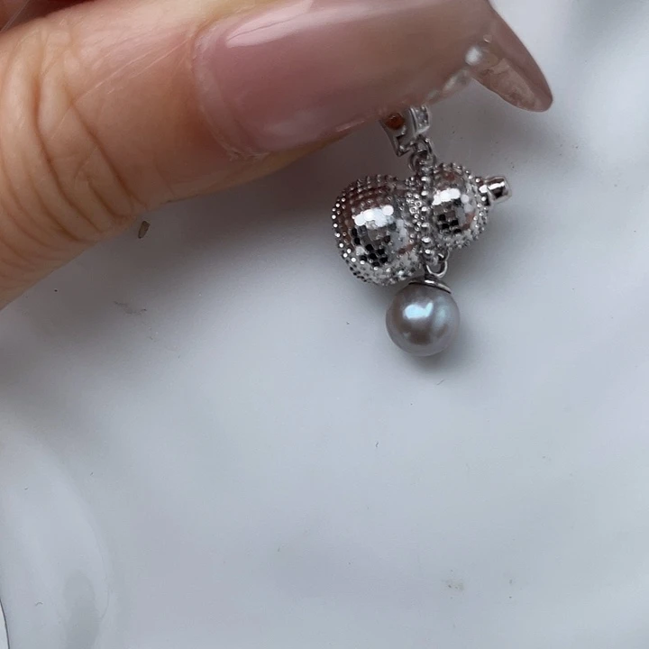 吊坠(不含链)银S925镶嵌海水珍珠