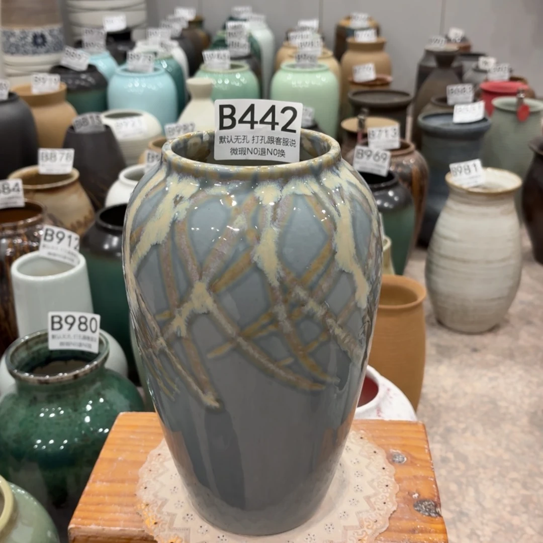 摆件442 景德镇陶瓷花瓶高27口9.5