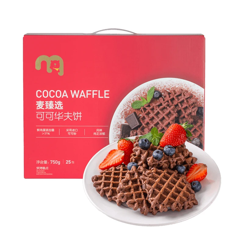 麦德龙麦臻选可可华夫饼750g