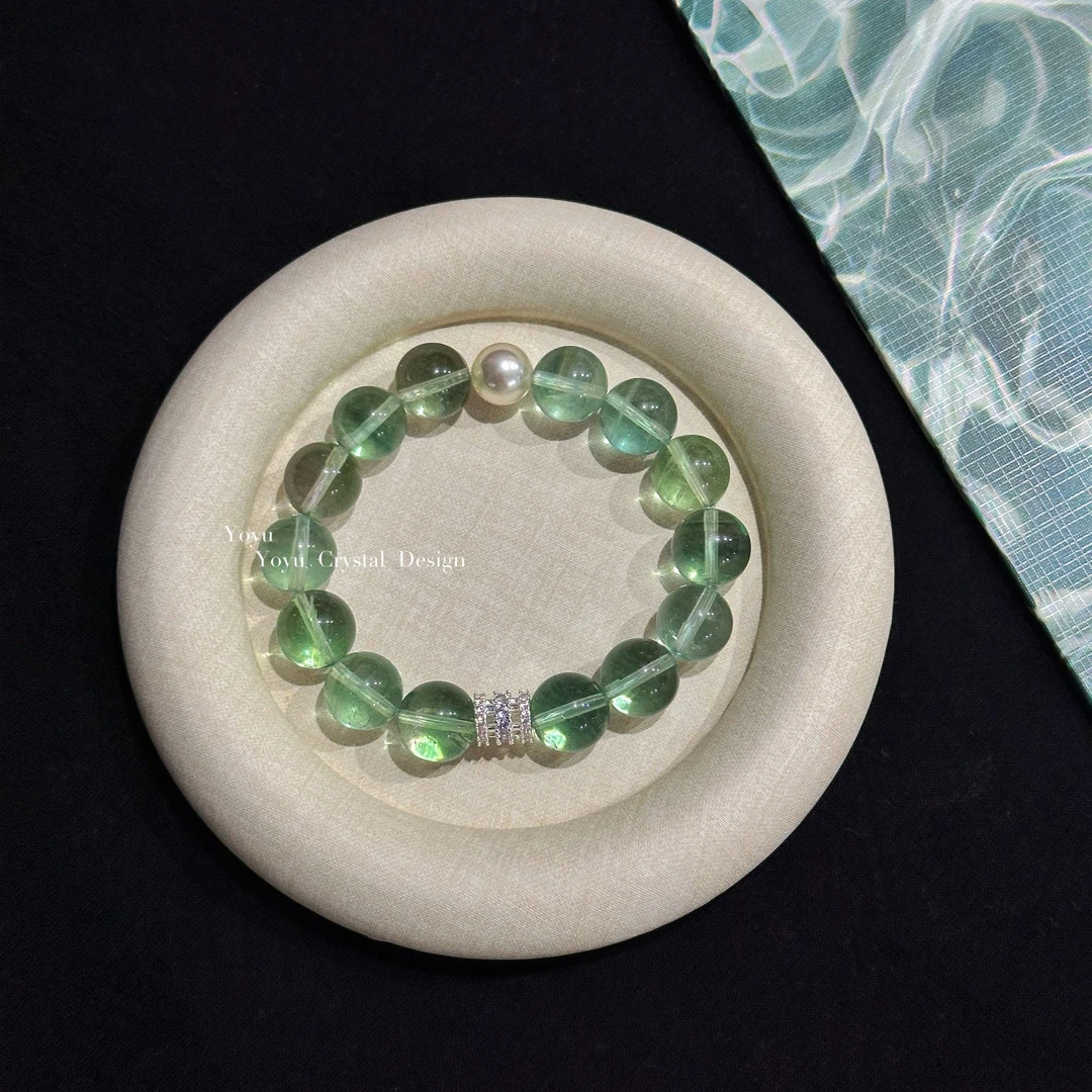 拍3件【青苹果乐园】绿萤石清透手串手链 多样性发其一