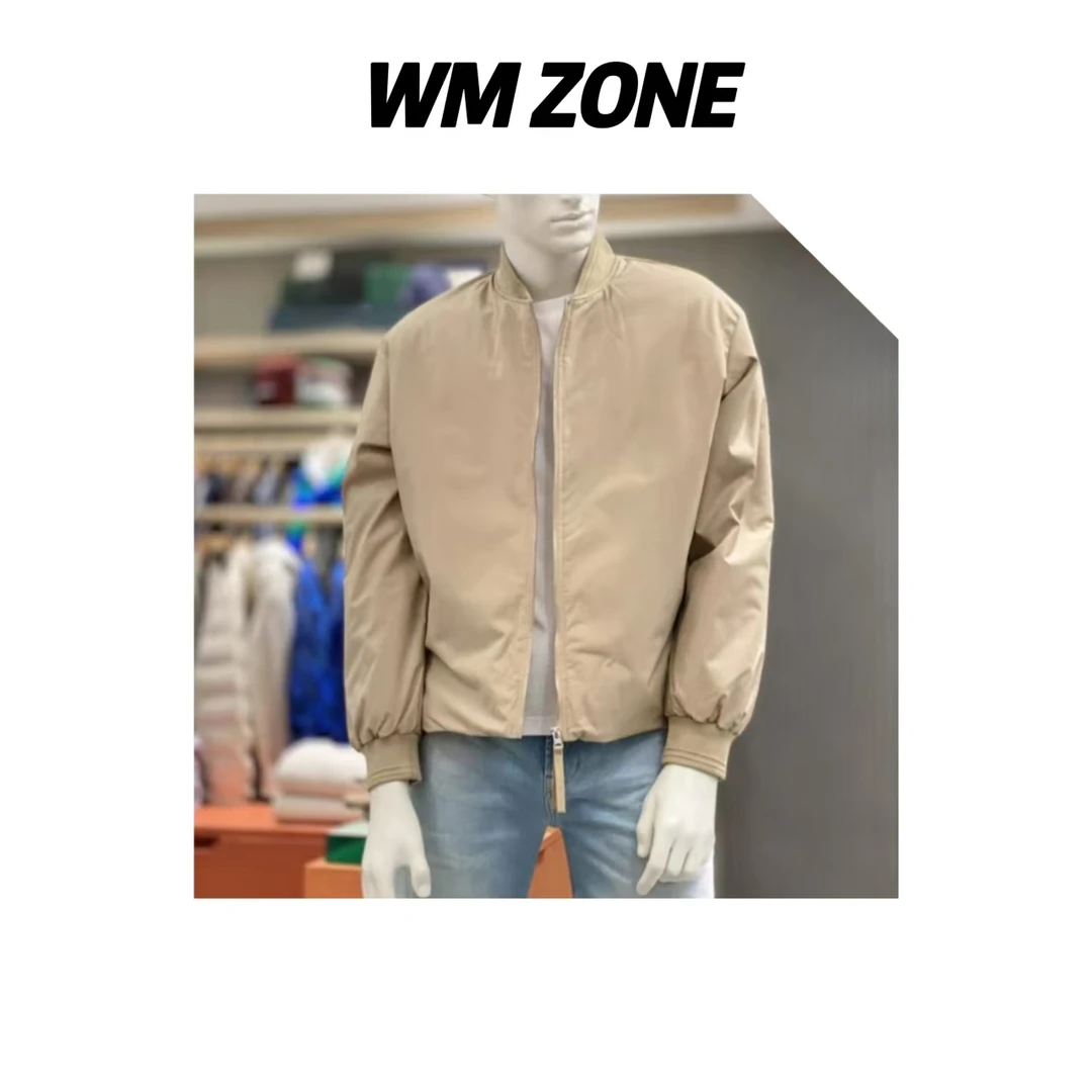 WM 4003 棒球领刺绣贴布拉链开衫外套