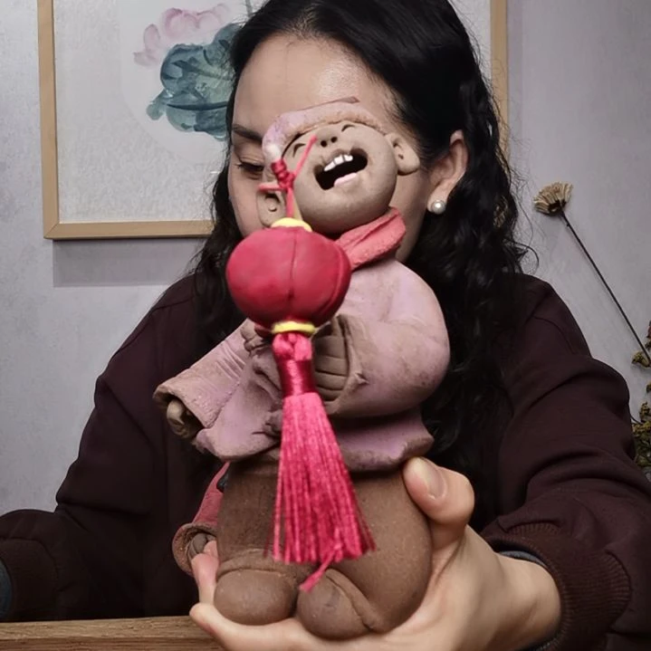 粗砂羲娲娃系列作品灯笼男娃乌****）