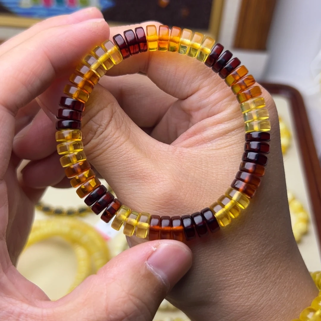 琥珀未镶嵌裸石8mm多宝药片