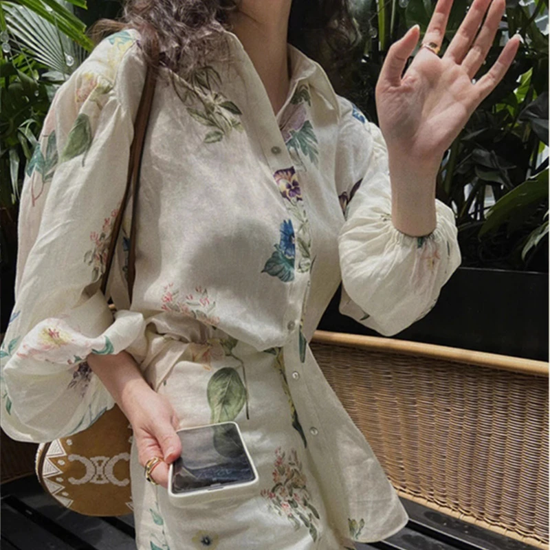高级感气质时尚套装女夏季小香风宽松防晒衬衫休闲阔腿短裤两件套