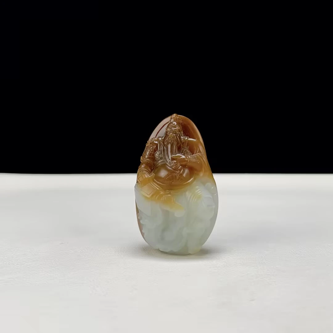 【豫人豫品】和田玉糖玉吊坠关公j1805