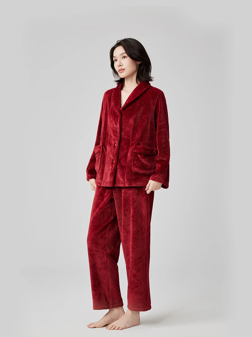 Amore Lntimo密丝绒提花开衫女套 L5595