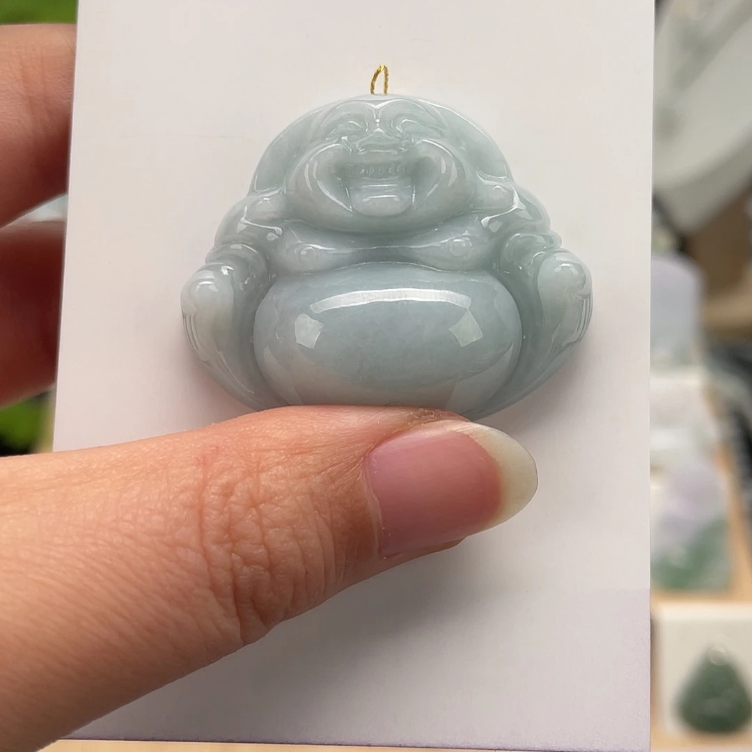 翡翠未镶嵌颈饰佛公