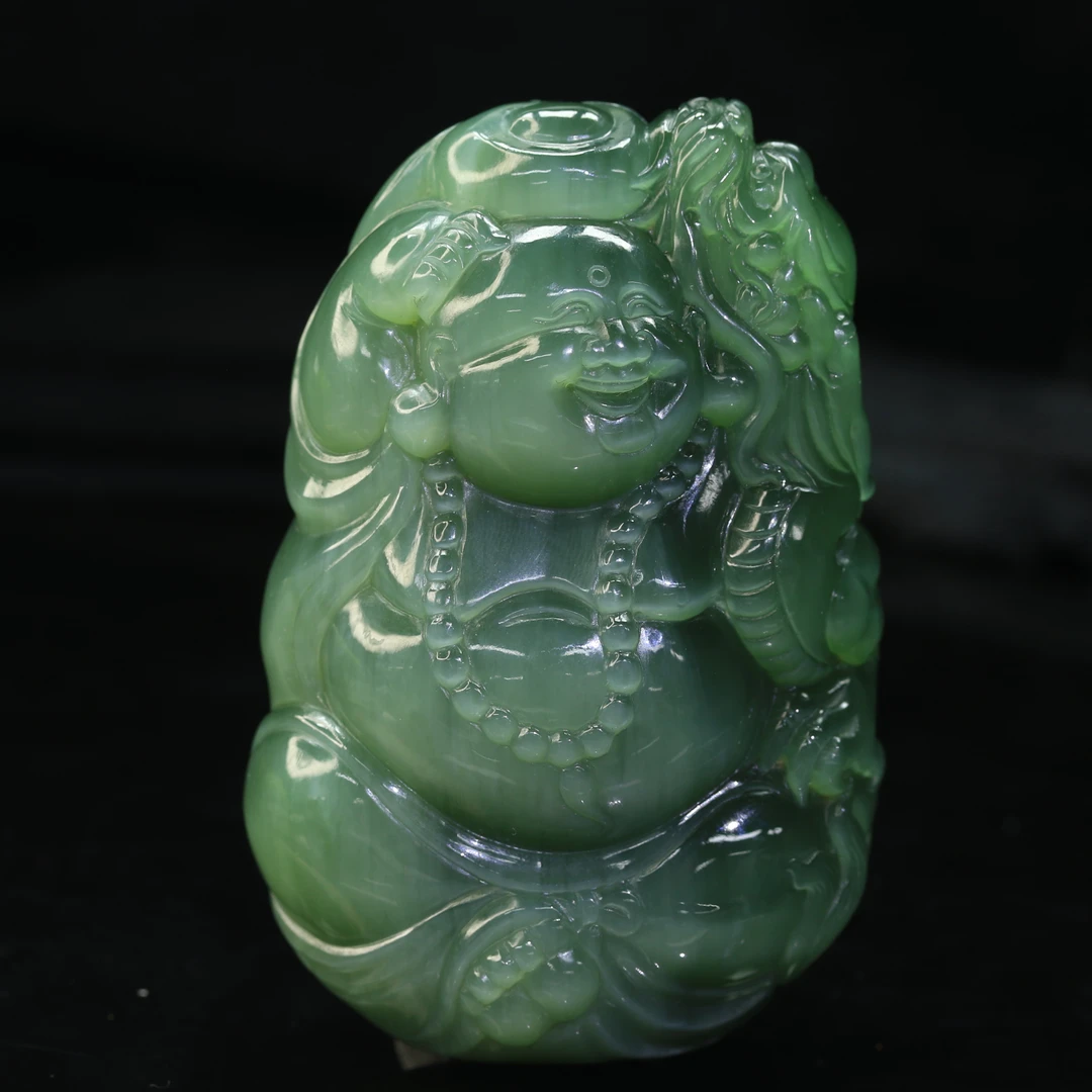 42和田玉俄七碧玉挂件/600075保利厦门拍卖