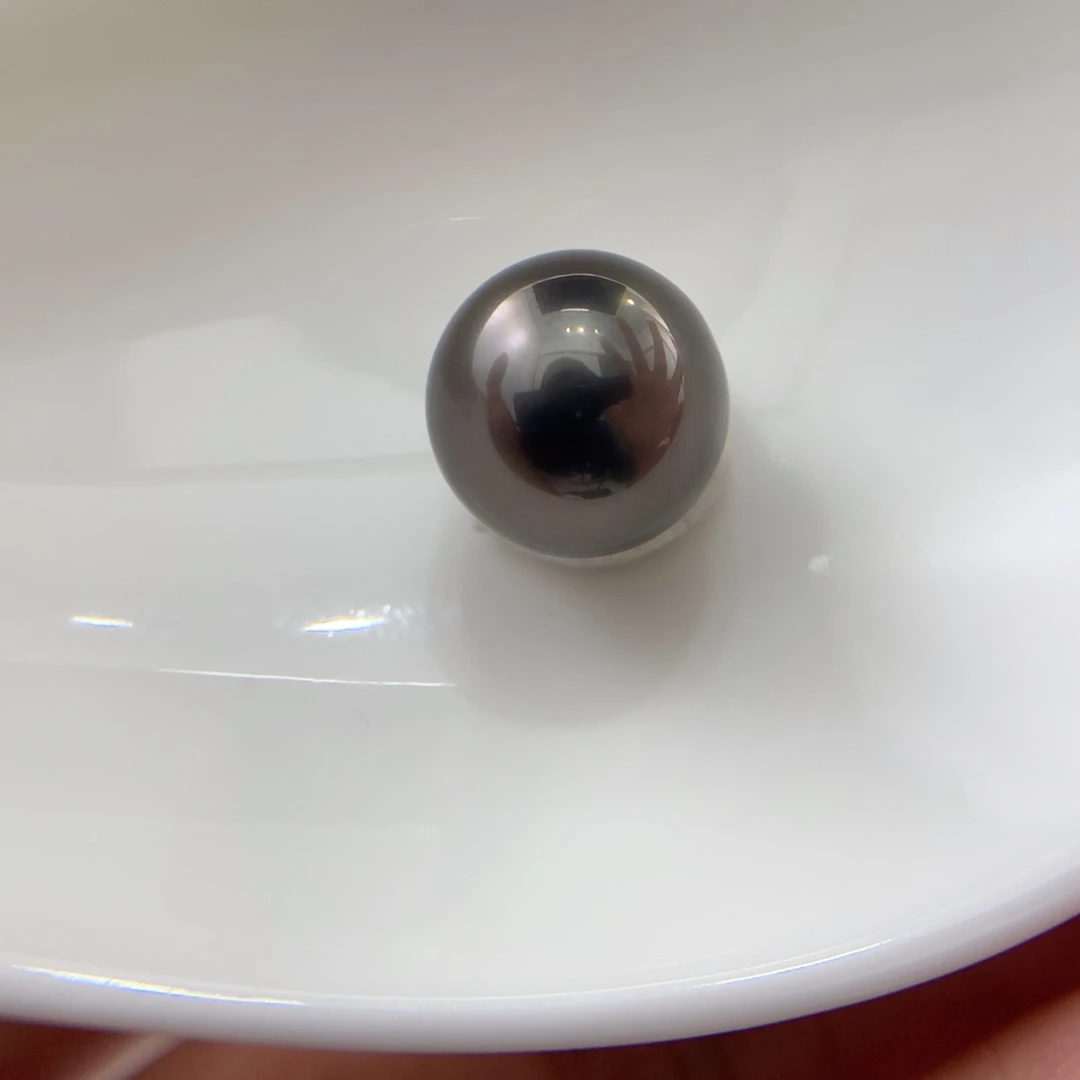 未镶嵌裸珠定制海水珍珠极光钢琴黑无瑕大溪地10-11mm