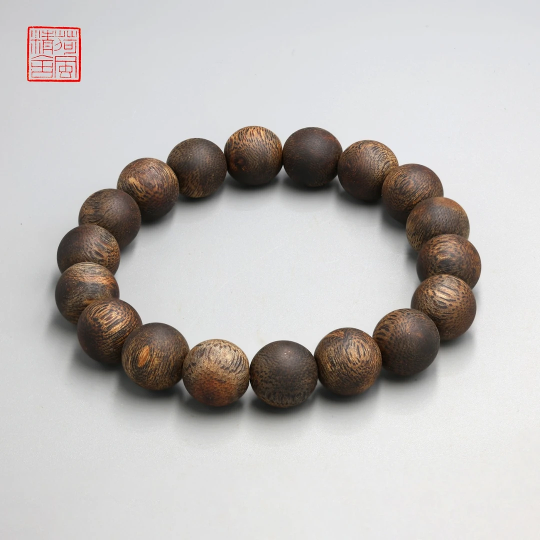 沉香陈琨精选【全沉水】海南绿奇楠12mm单圈沉香手串-cx582