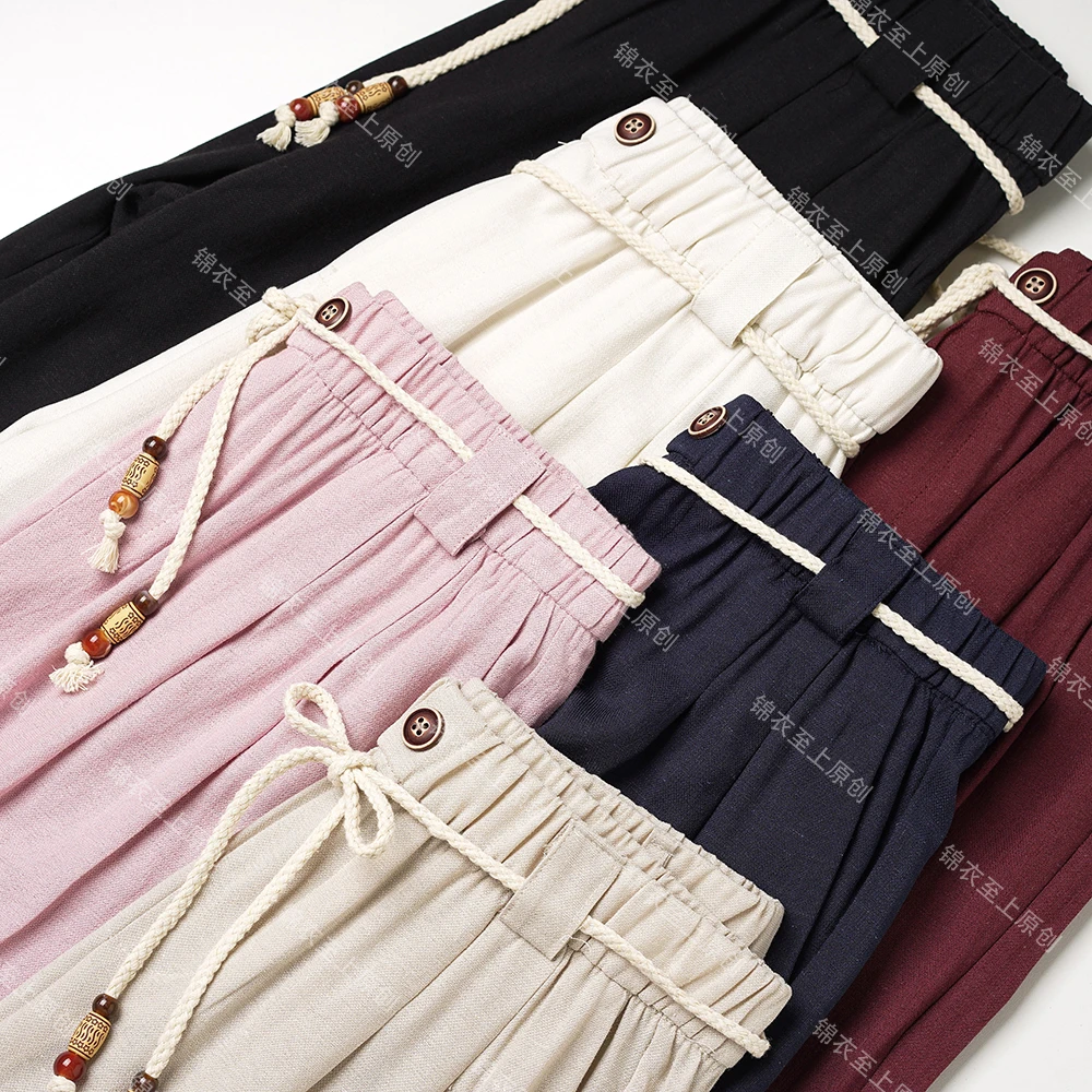 高端轻薄亚麻阔腿裤女夏季新款2025莱赛尔垂坠感拖地直筒裤N9461