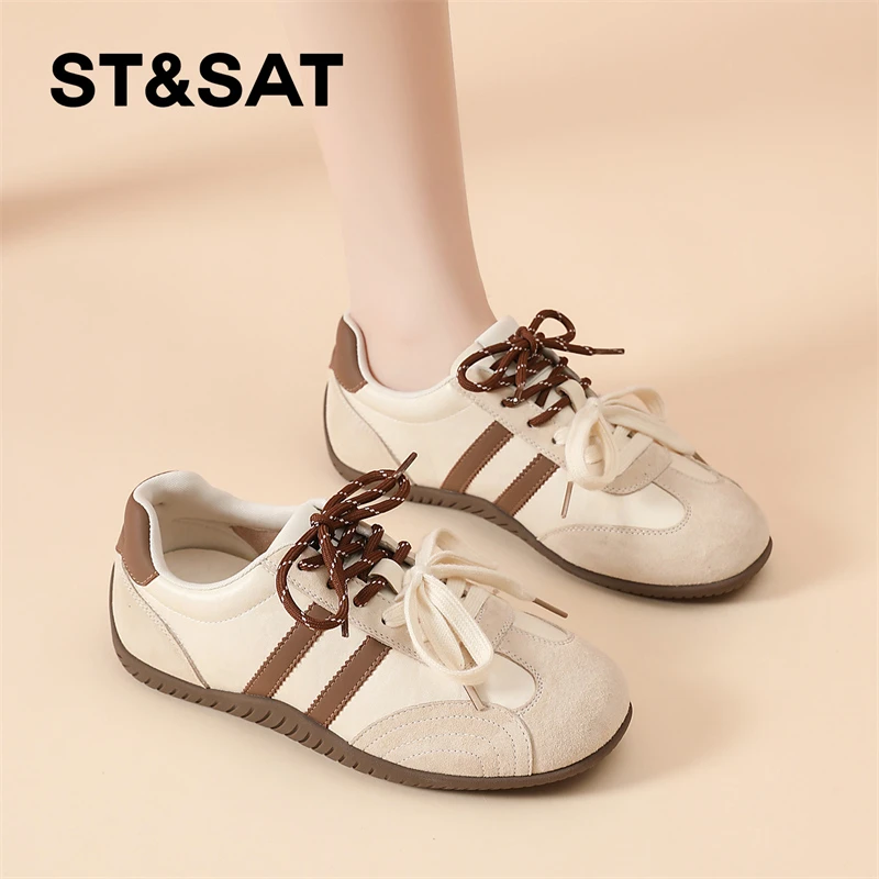 星期六休闲德训鞋女士2025夏季新款时尚休闲鞋显脚小低帮运动鞋女