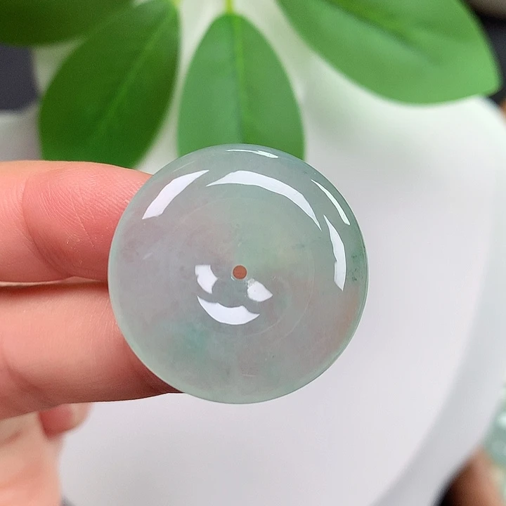 翡翠未镶嵌颈饰平安扣 27.1x5.4mm