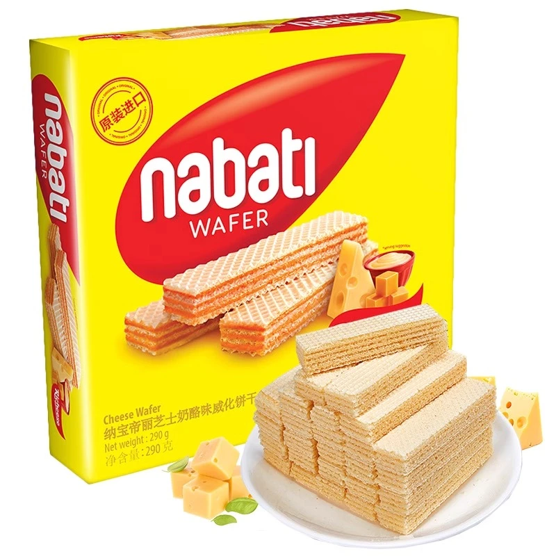 纳宝帝丽芝士奶酪巧克力草莓多口味威化夹心饼干290g印尼进口零食