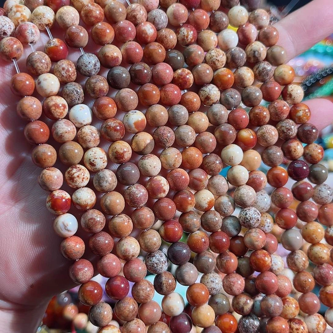 玛瑙/玉髓未镶嵌珠宝半成品阿拉善8mm两条