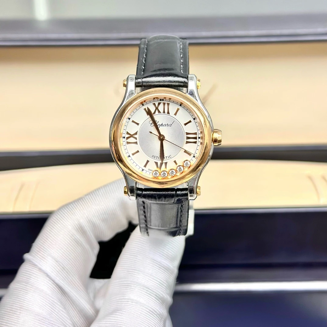 99新 Chopard/萧邦 278573快乐五钻30mm间金全套17年表扣代用