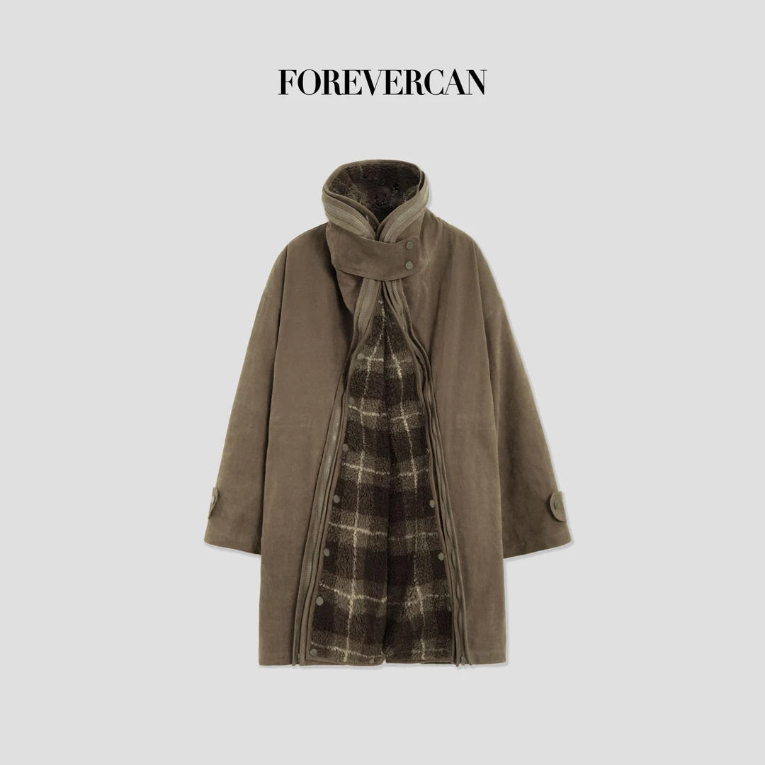 FOREVERCAN“雪地青松”张婧仪同款真两件拼接派克服外套 SC22436