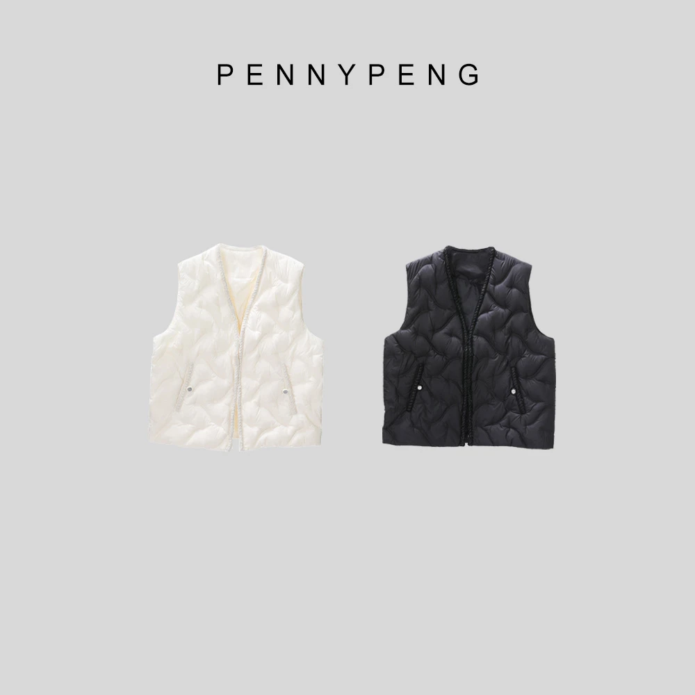 PENNYPENG 两色优雅小香风羽绒马甲 DF11021