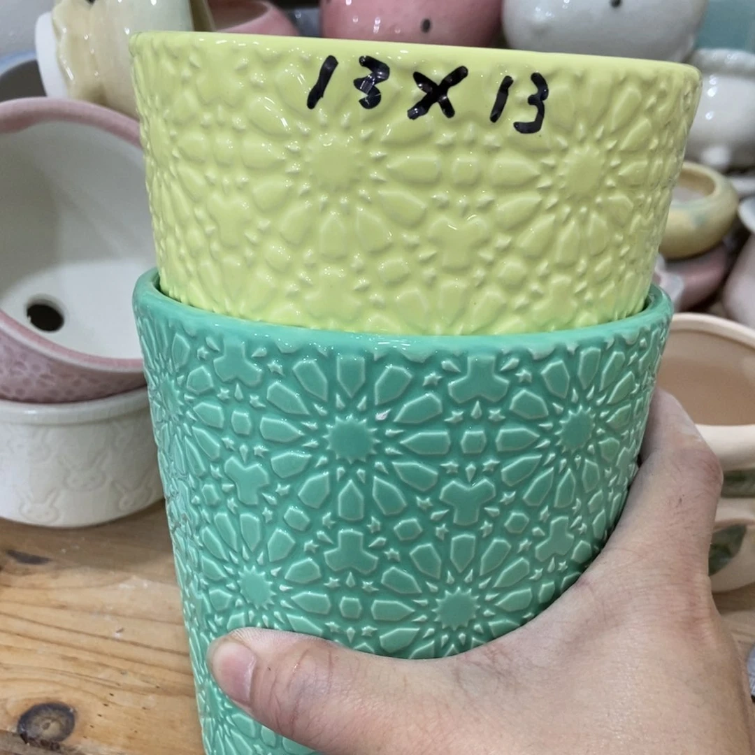 红陶高温陶瓷花盆