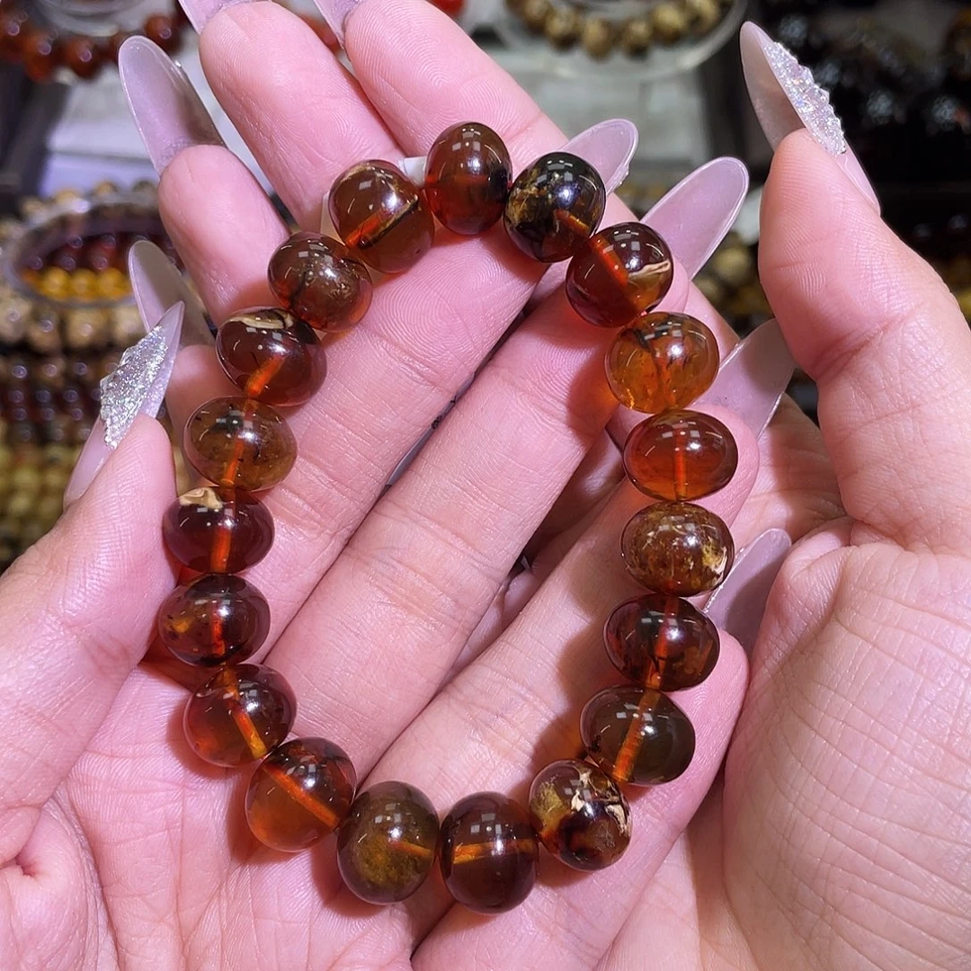 琥珀未镶嵌裸石抚顺琥珀12+血蜡花