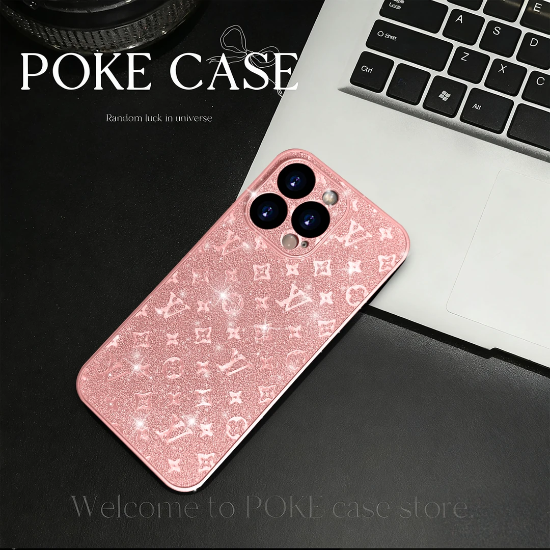 金属漆玻璃闪片适用苹果17PROMAX华为vivo小米oppo手链手机壳