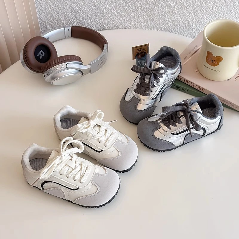 ABC儿童运动鞋2025新款春季男女童德训鞋复古板鞋宝宝阿甘鞋软底