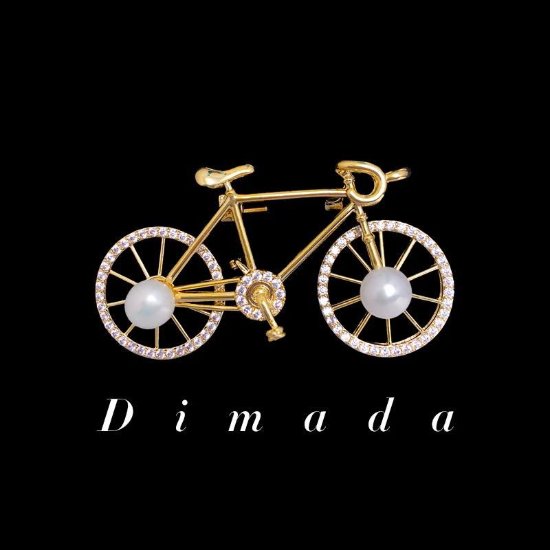 合金胸针 d1316复古自行车胸针高档女轻奢感胸花西装别针时尚配饰