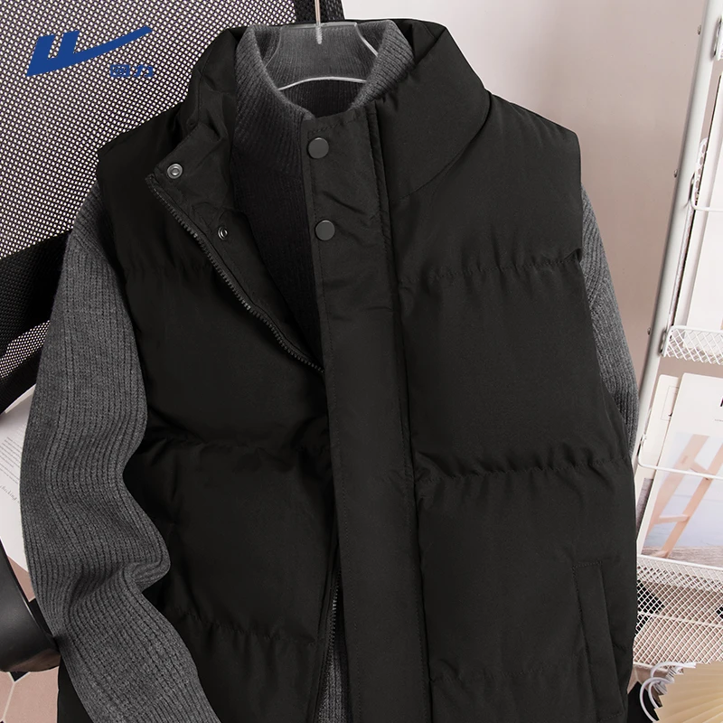 回力2025新款马甲男士黑色百搭宽松秋冬季坎肩男保暖加厚马夹棉服