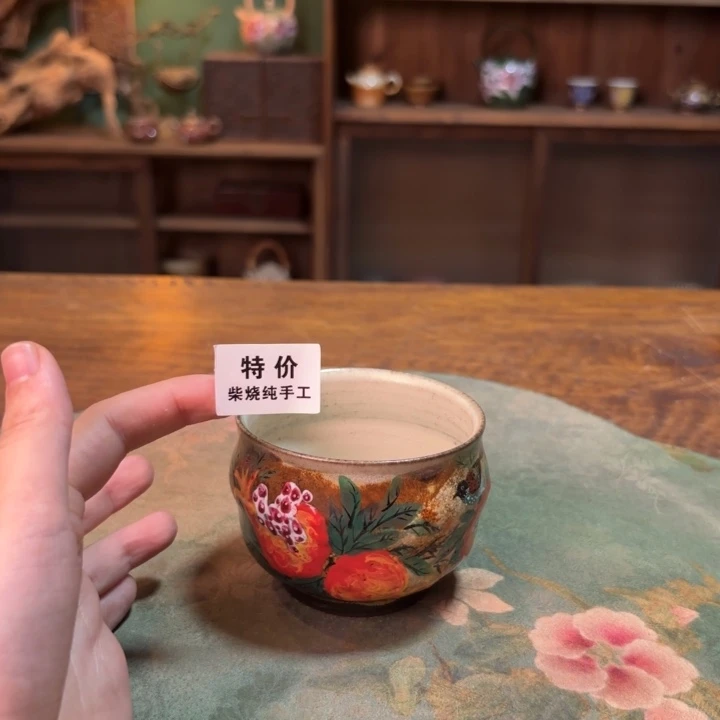 柴烧纯手工手绘陶瓷