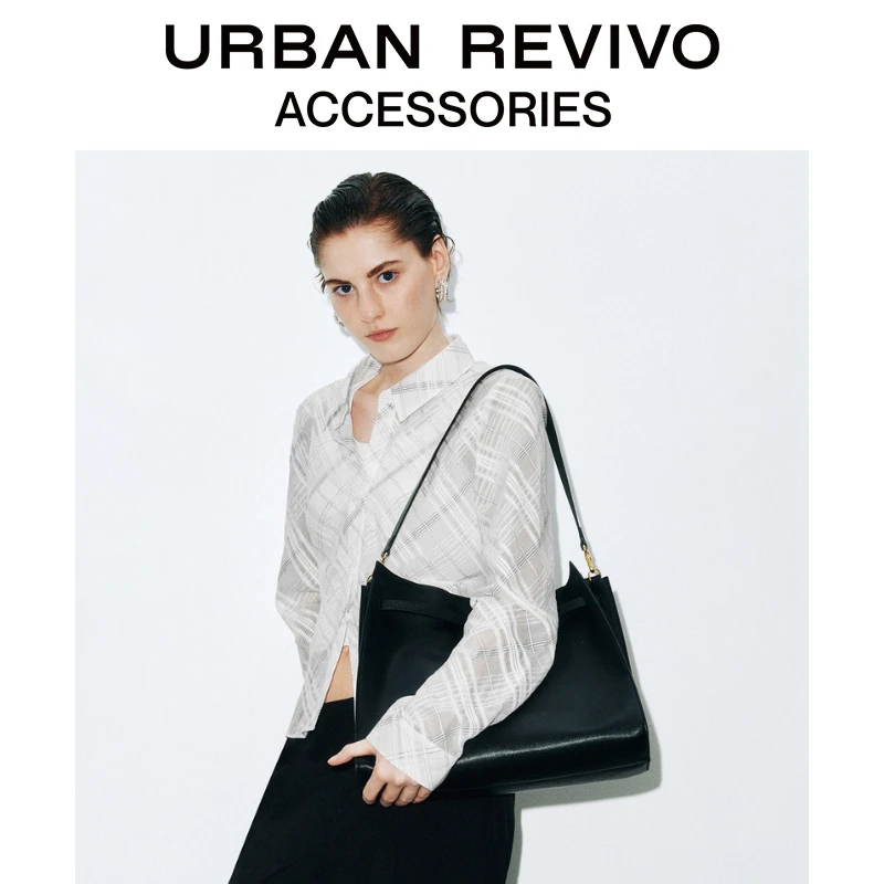 URBAN REVIVO2025春季新款女大容量简约通勤单肩包UAWB50007
