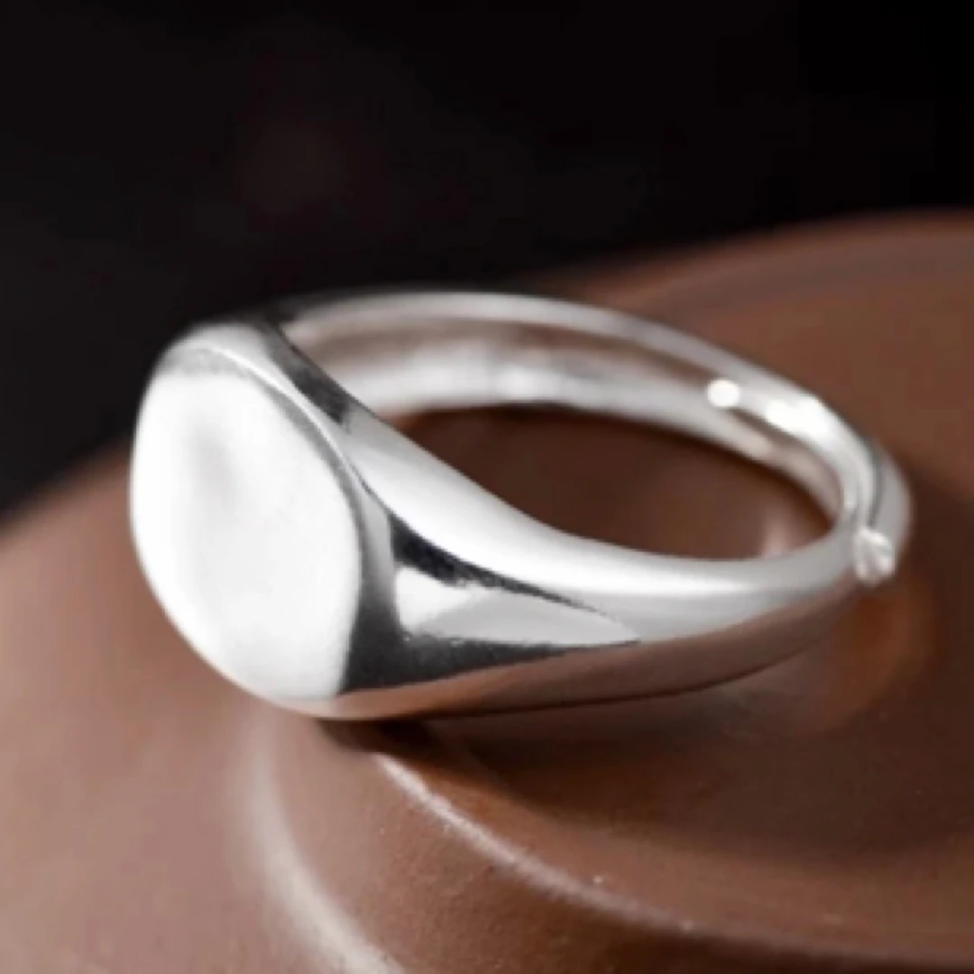 足银戒指 足银时尚蛋面戒指