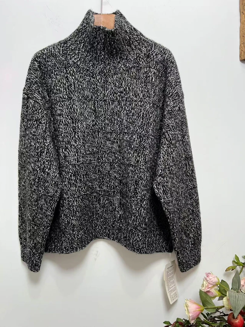 『予绒』女款秋冬针织加厚宽松慵懒风高领套头纯山羊绒衫（MTT2782）