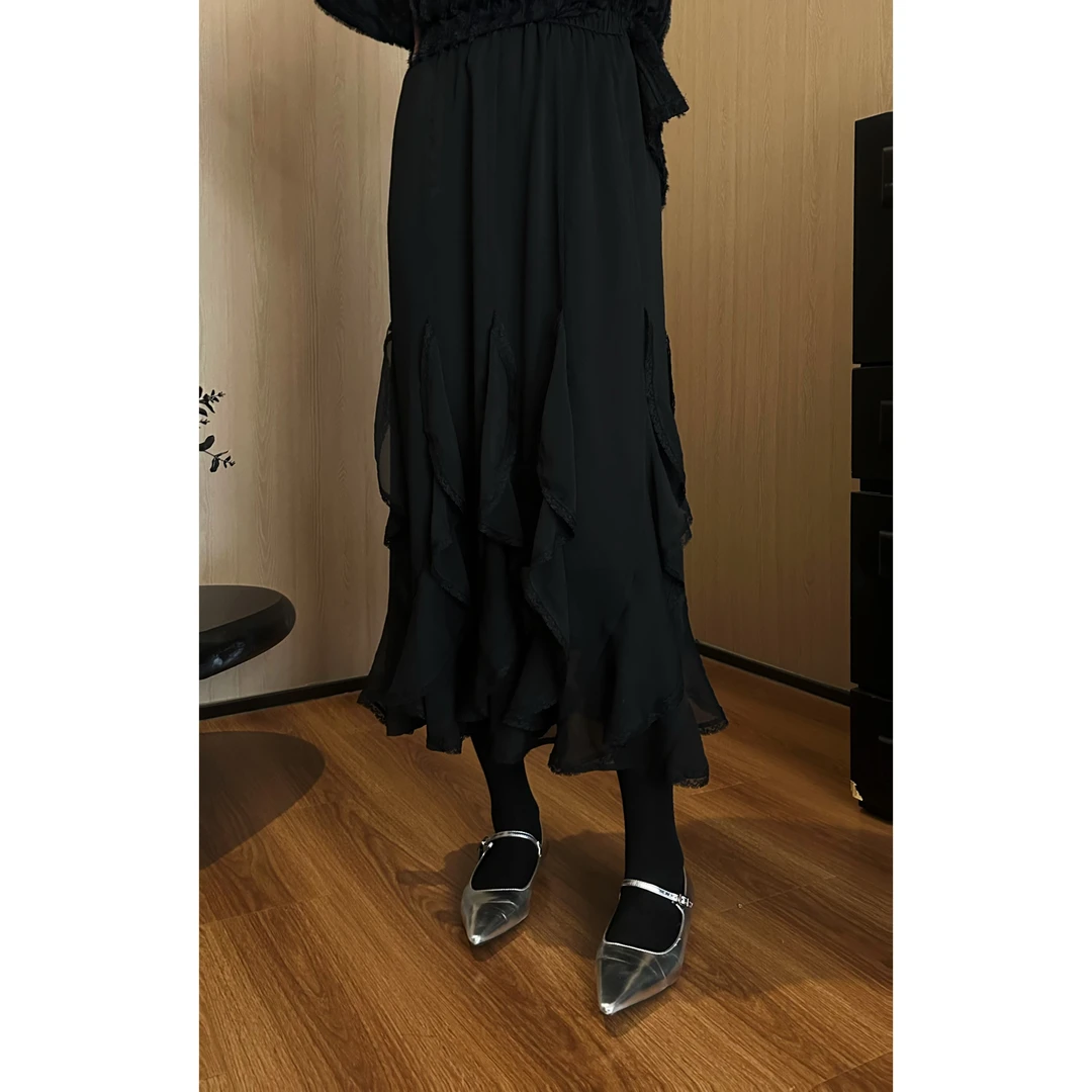 紫紫 仙裙 时尚气质松紧腰四季百搭不规则百搭碎片裙 ZC12BZYL859