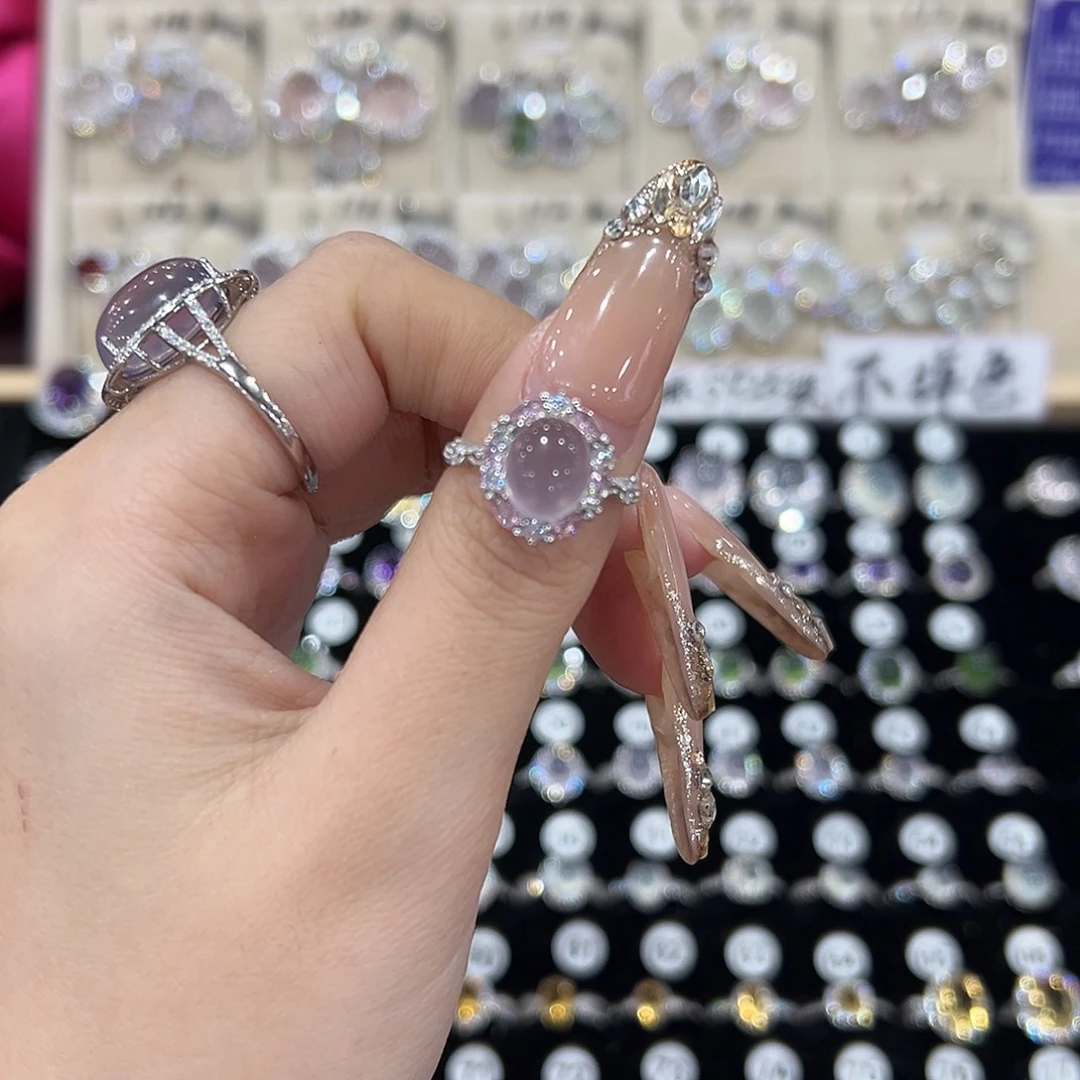 Y***~萤石戒指银S925镶嵌