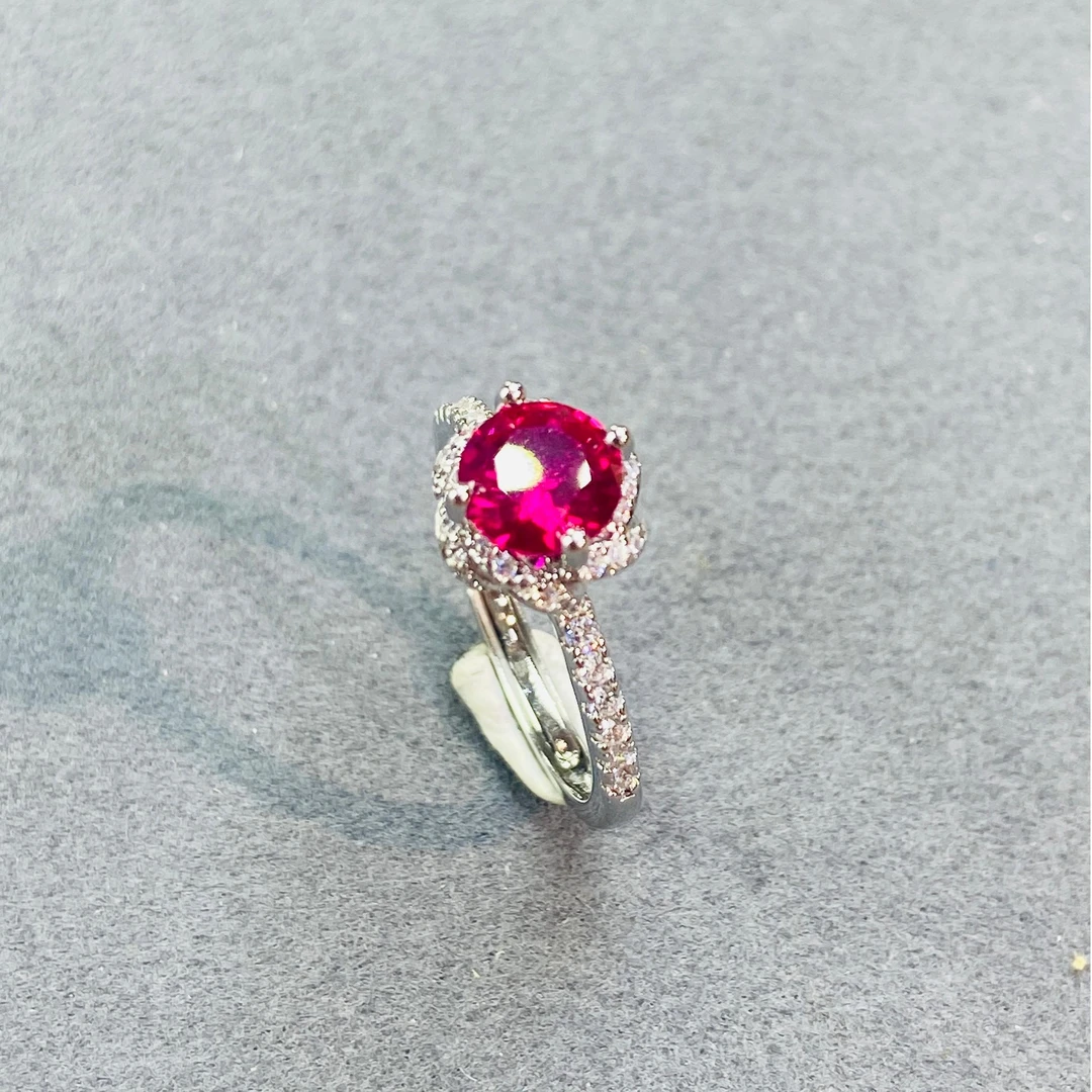 培育红宝石手捧花戒指高级感气质-高奢L605