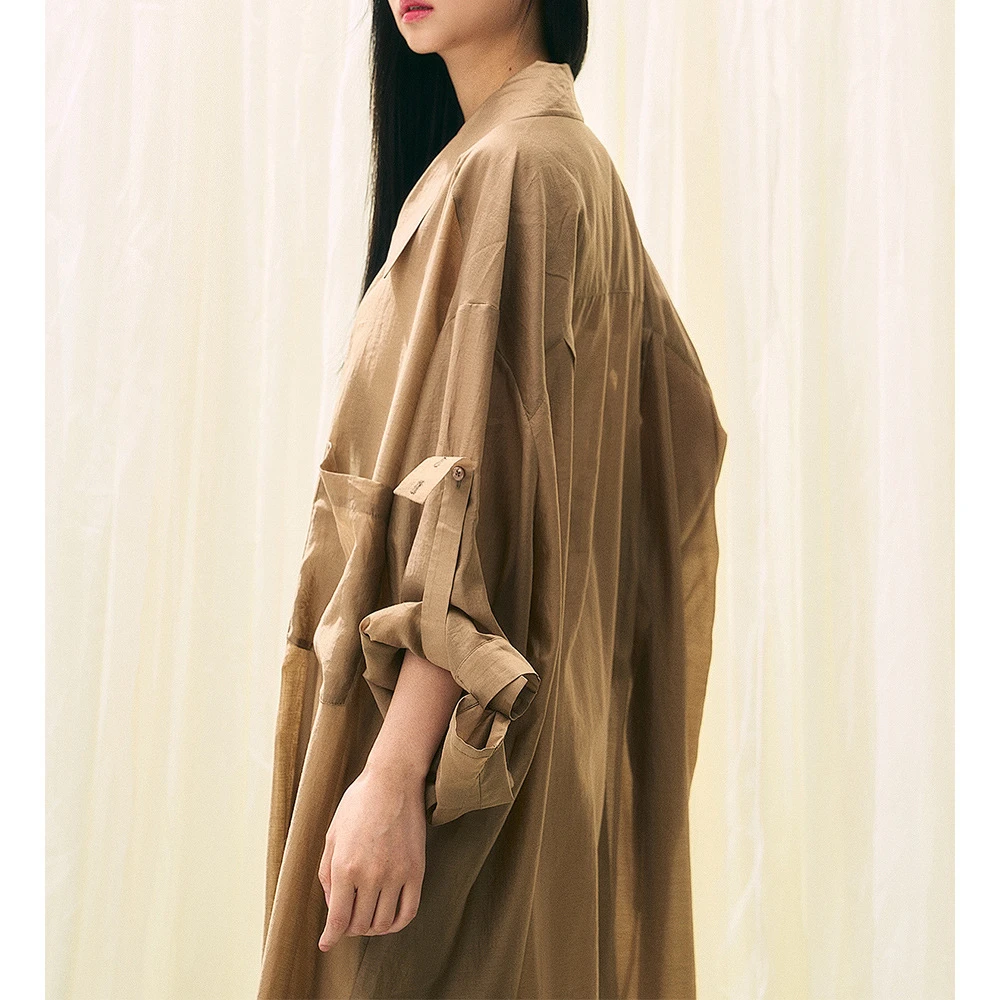 2025早秋新韩系博主慵懒宽松薄防晒长款衬衫女款外穿韩系慵懒风