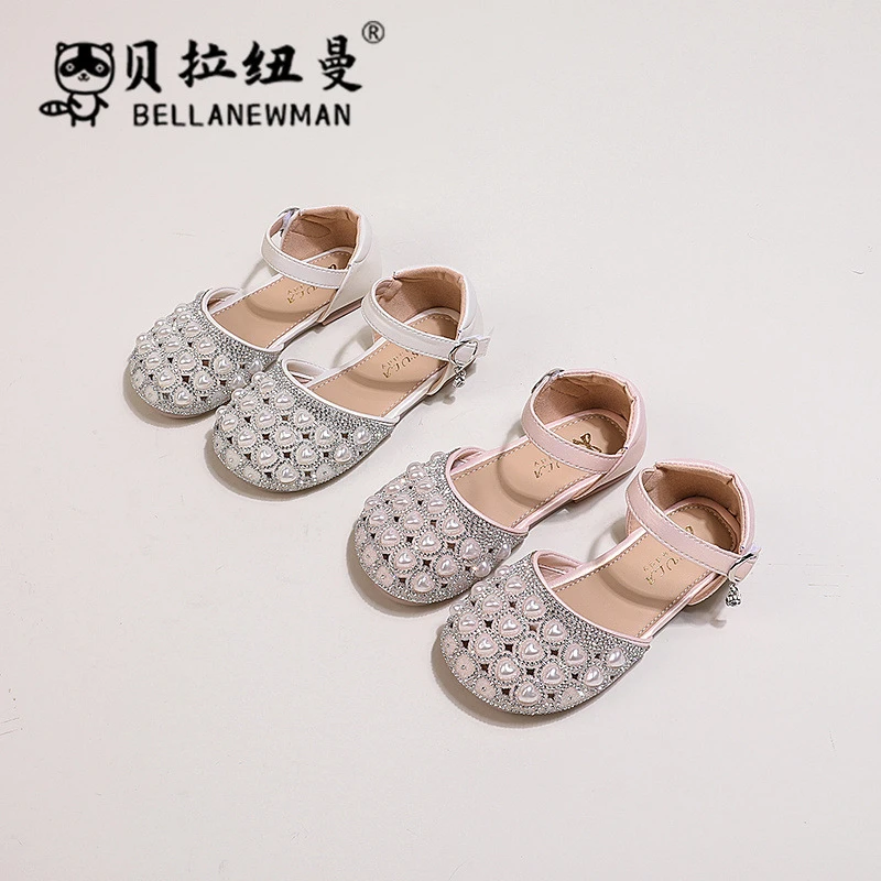 女童时尚公主鞋2025夏季新品小女孩软底皮鞋包头凉鞋