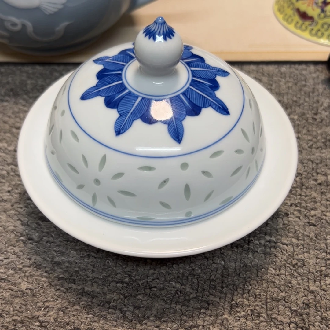 用***3盖罐景德镇陶瓷青花盖罐