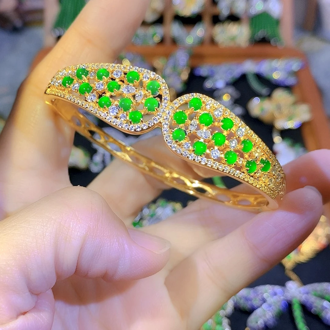 吊坠(不含链)银S925镶嵌翡翠