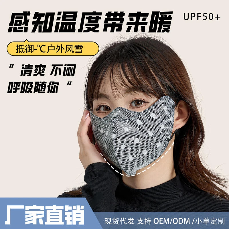 秋冬季加厚保暖女高颜值蕾丝口罩户外骑行运动保暖抗寒不闷汗面罩