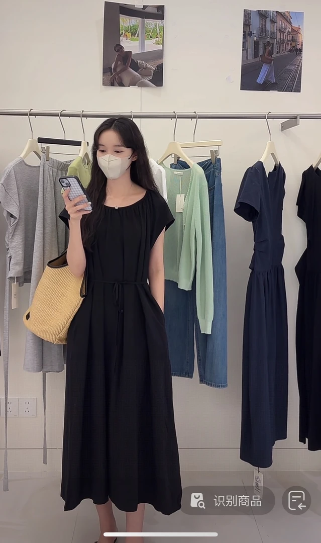 J-57196#抹茶#韩系简约通勤小飞袖连衣裙(福利)