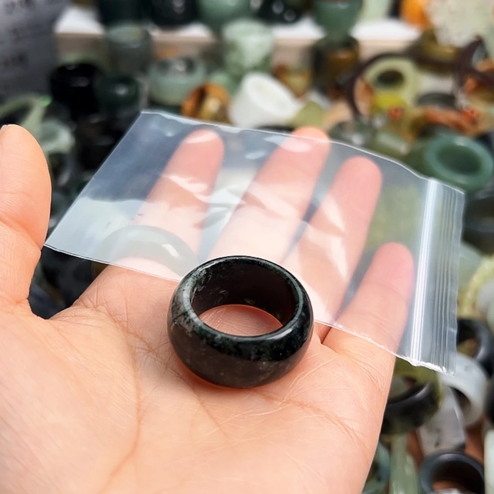 【闪购商品】合金蛇纹石玉戒指