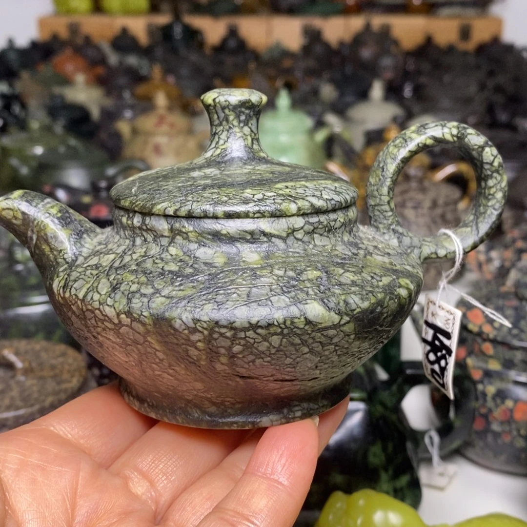 藏玉药王石蛇纹料神灯壶170cc