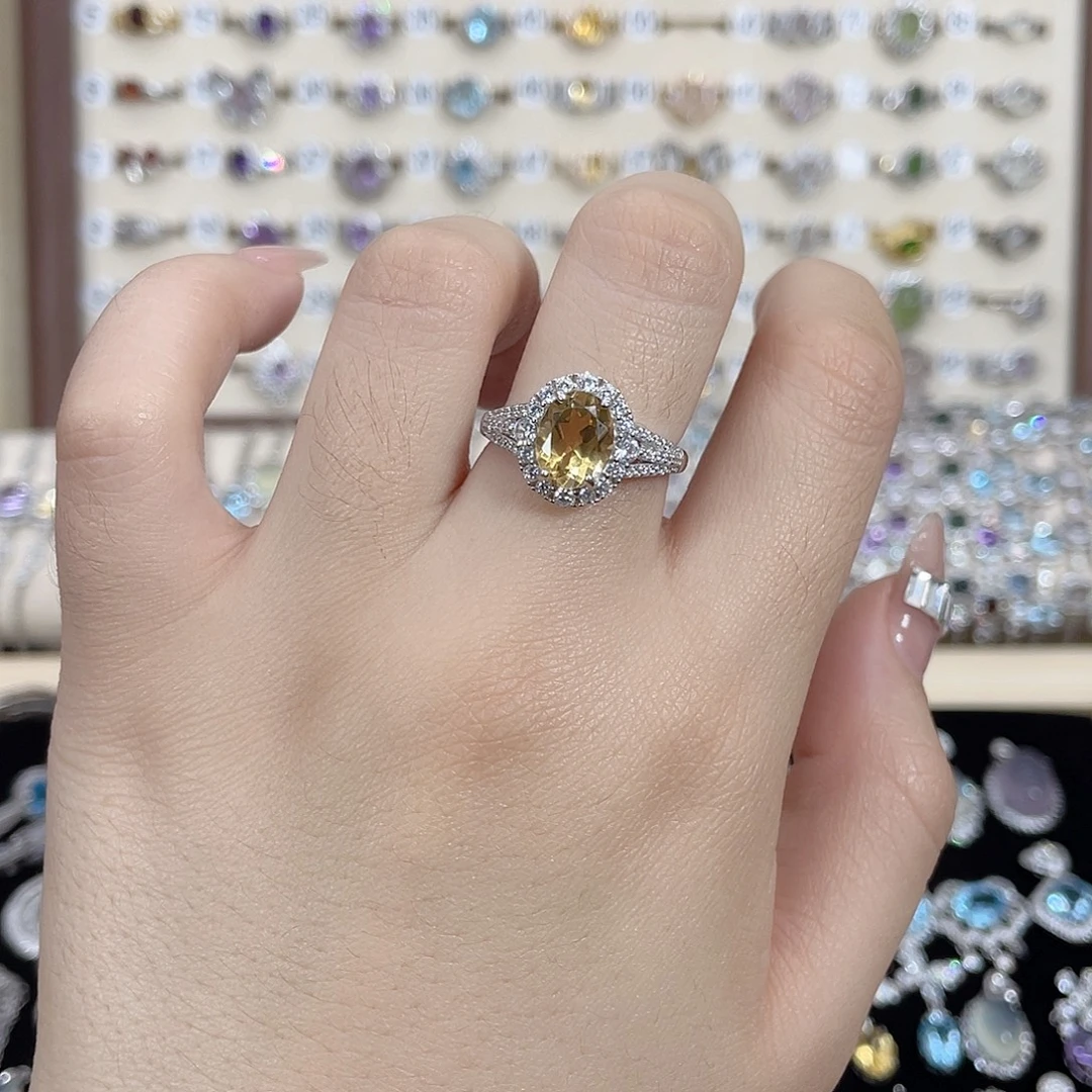 银S925镶嵌戒指黄晶