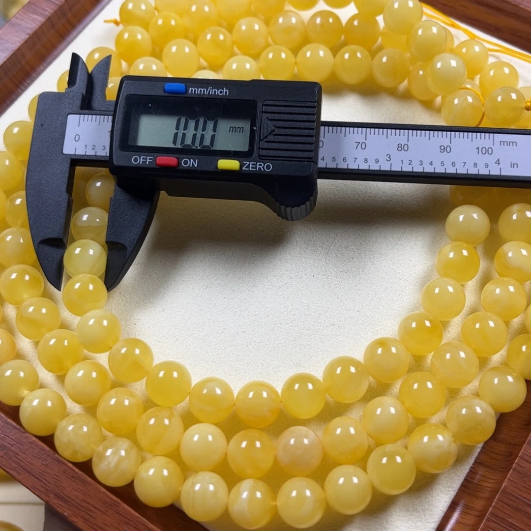 琥珀未镶嵌珠宝奇石108佛珠10mm+